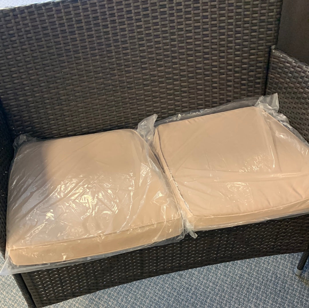 SPECIAL, 3 Pieces Rattan Outdoor Furniture Set, Beige Cushions - Assembled, not original cushions