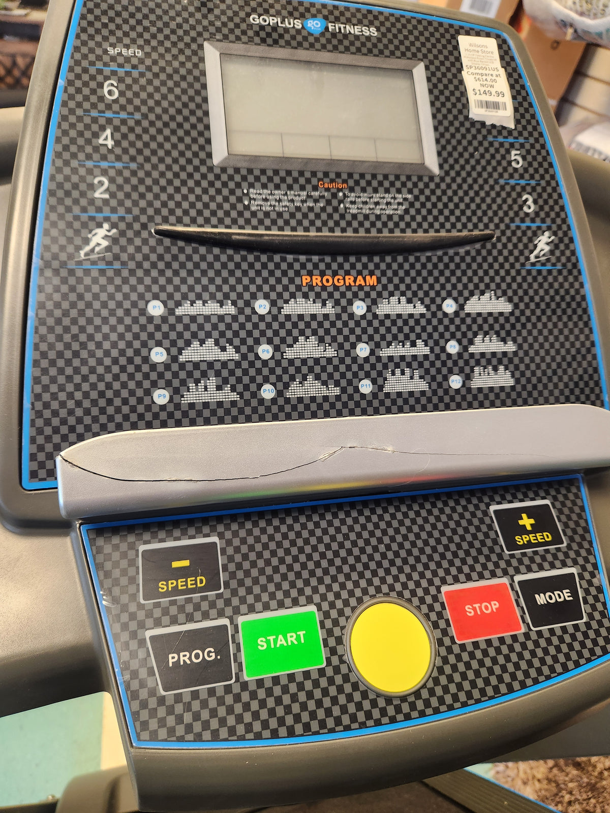 2.25 HP Folding Electric Motorized Power Treadmill with Blue Backlit LCD Display (Shipping Damage)