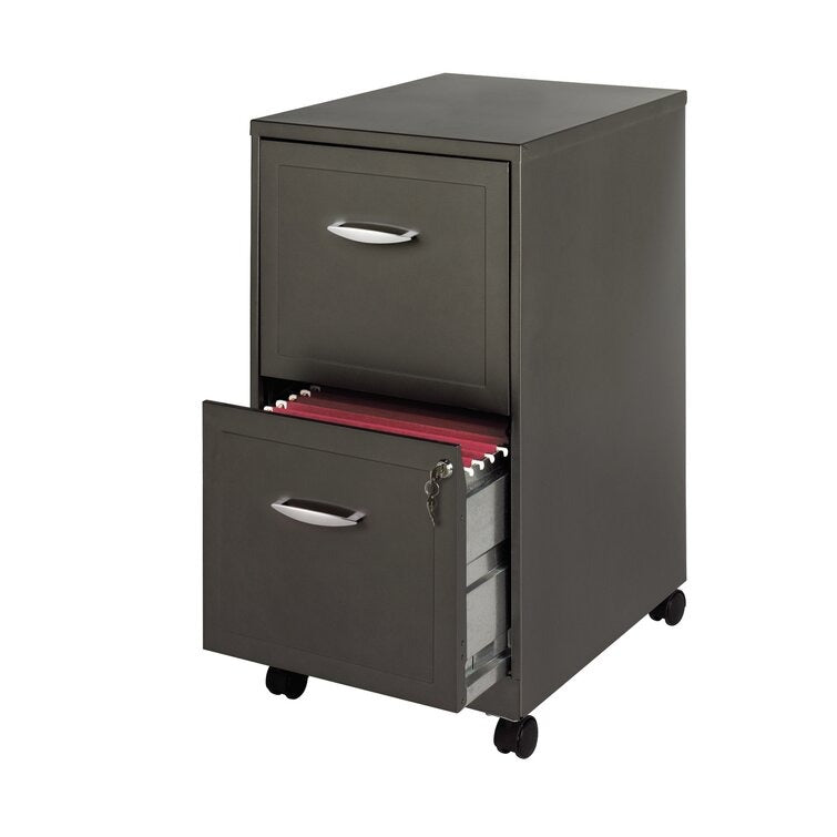 14.25'' Wide 2 -Drawer Mobile Steel File Cabinet