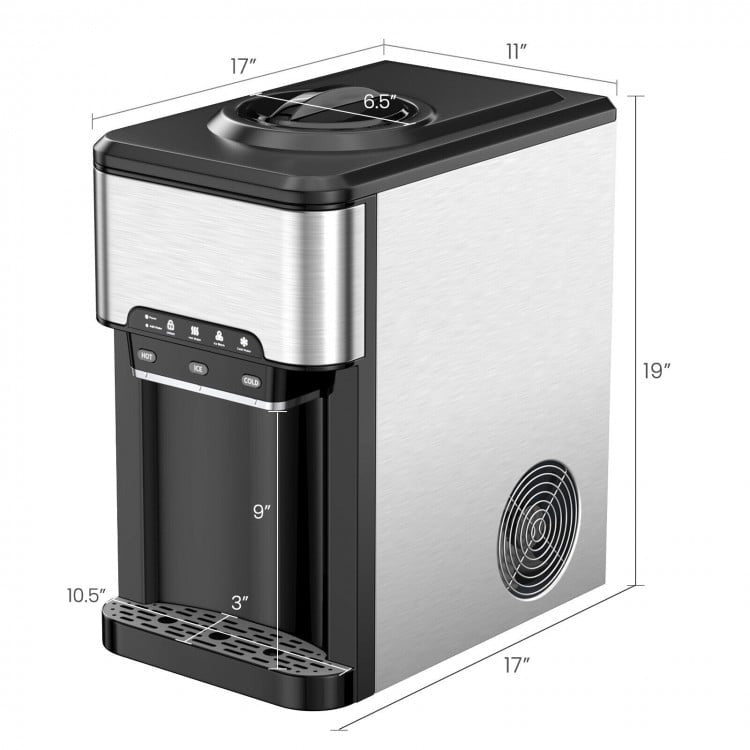 3-in-1 Water Cooler Dispenser with Built-in Ice Maker and 3 Temperature Settings