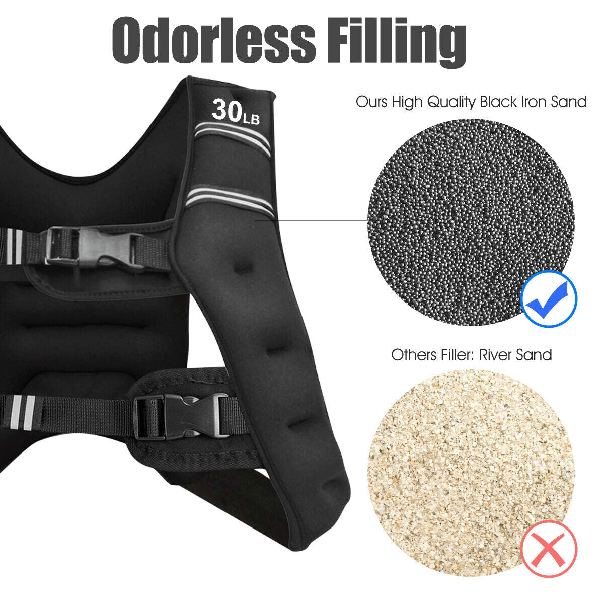 30 LBS Workout Weighted Vest, Adjustable Buckle (Copy)