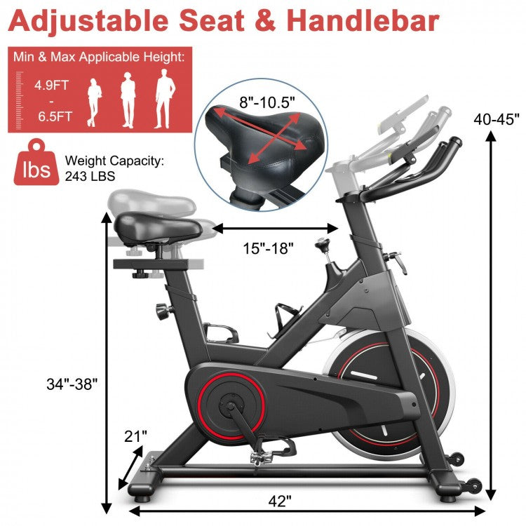 Stationary Exercise Bike Cycling Bike With 22Lbs Flywheel, fully assembled