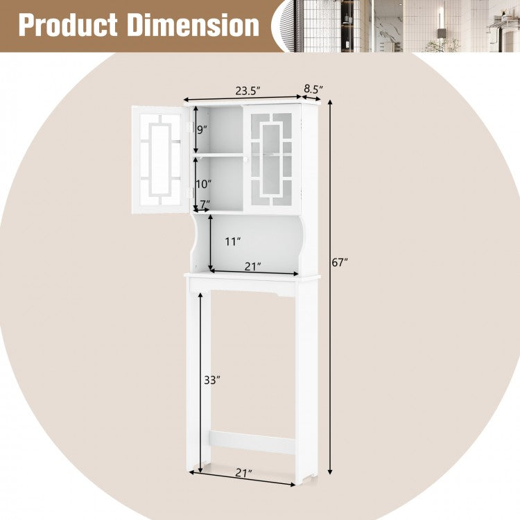 Bathroom Space saver Organizer with Adjustable Shelf, assembled