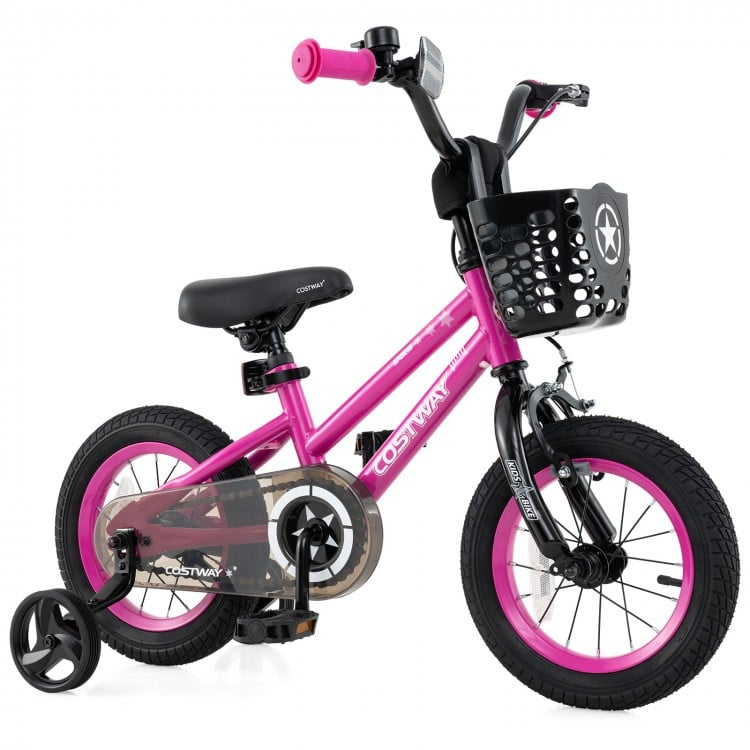 12 Inch Kids Bike with 2 Training Wheels, pink, fully assembled, NO BASKET WITH THIS MODEL