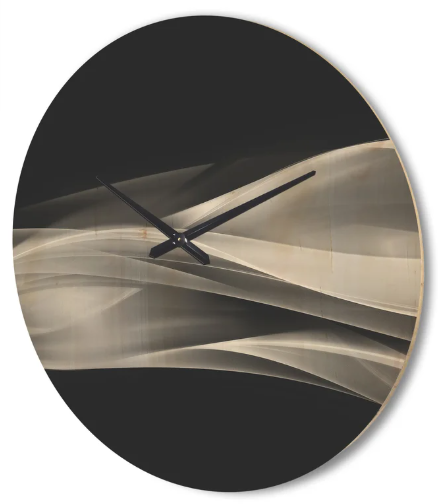 Glittering Silver Pattern - 29" Modern Wood Wall Clock (Made in Canada)