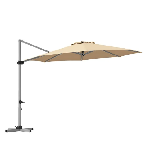 11' Patio Offset Cantilever Umbrella 360° Rotation Aluminum Tilt