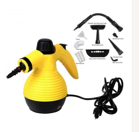 1050W Multi-Purpose Handheld Pressurized Steam Cleaner-Yellow