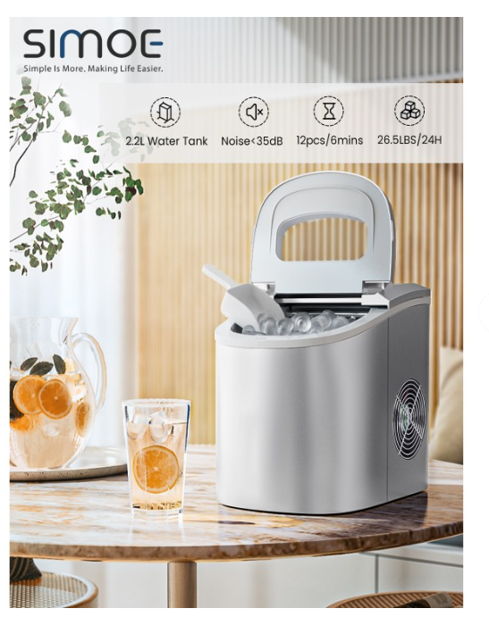 Mini Portable Electric Ice Maker Machine with Ice Scoop - Scratch and Dent
