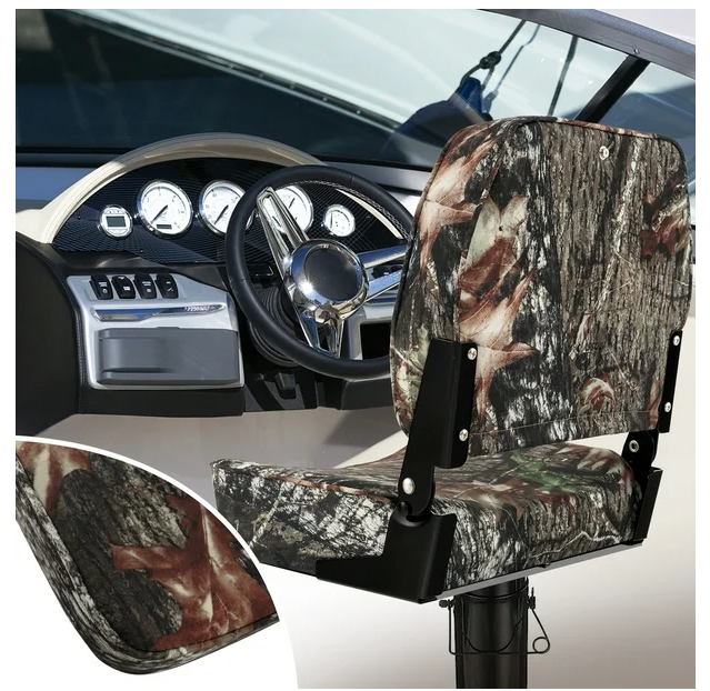 Costway 2-Piece Folding Boat Seat Set with Sponge Padding & Aluminum Hinges Low Back