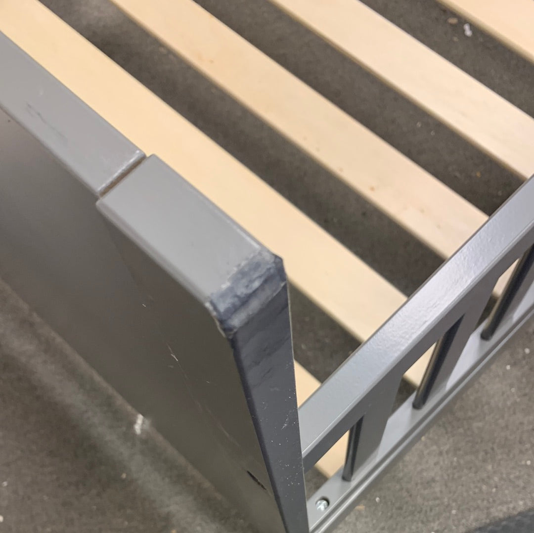 Grey Toddler Platform Bed, fully assembled, slightly marked in shipping