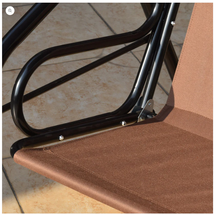 3 Seats Patio Canopy Swing - Brown , Assembled