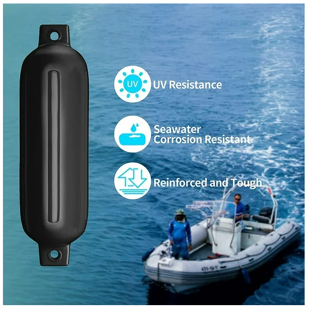 Special - Boat Fenders, 6.5" x 23" Boat Bumpers for Docking with Center Holes, and Air Pump