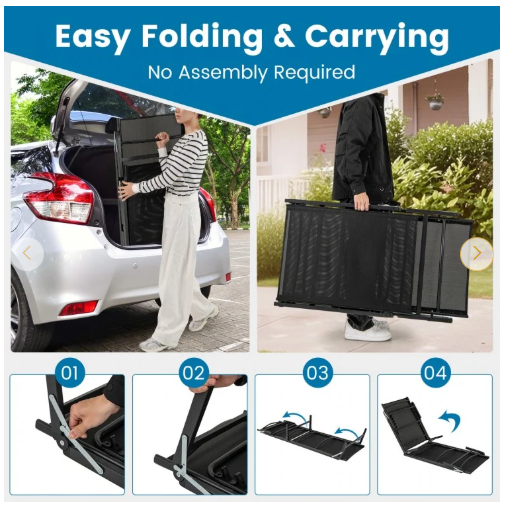 Set of 2 - Foldable Patio Lounge Chairs