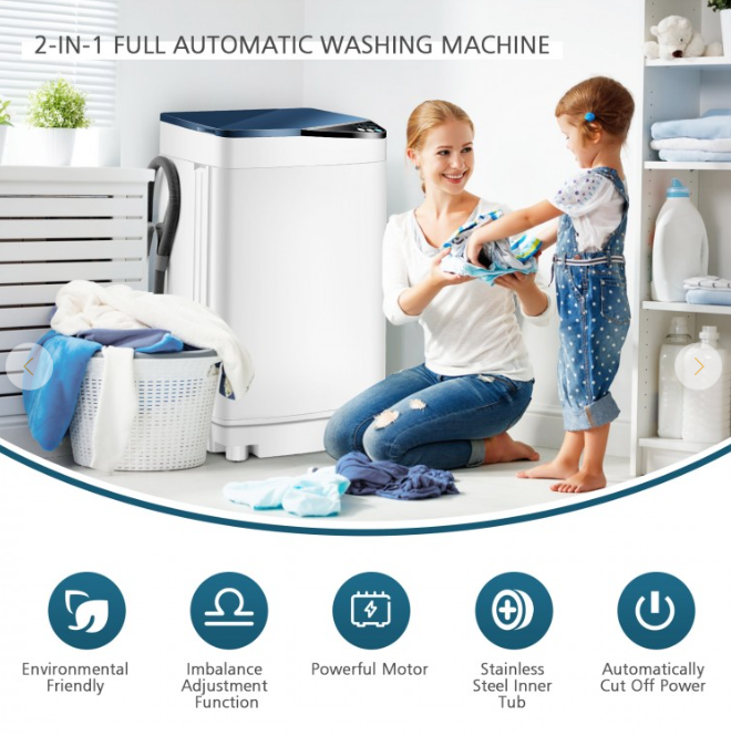 special, Full-automatic Washing Machine 7.7 lbs Washer / Spinner Germicidal, TESTED