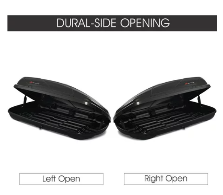 Goplus 14 Cubic Feet Cargo Box Dual-sided Opening Car Roof Box with lock and key