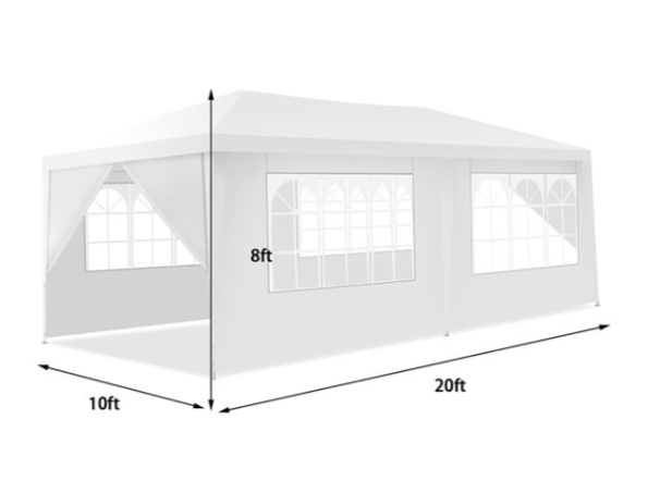 10 x 20 Feet Outdoor Party Wedding Canopy Tent with Removable Walls, customer return