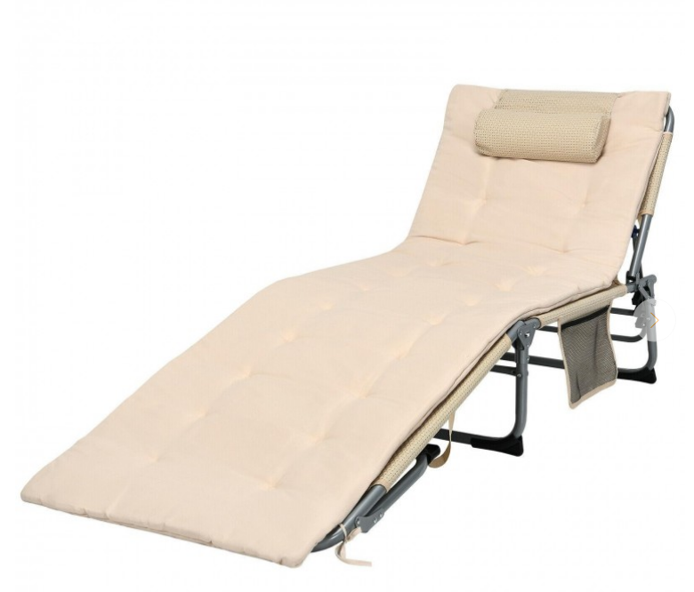 SPECIAL plus NO TAX, 4-Fold Oversize Padded Folding Lounge Chair with Removable Soft Mattress