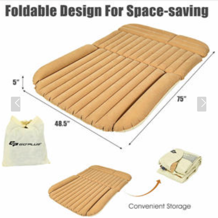 Inflatable SUV Backseat Air Mattress for Travel W/ 12v pump