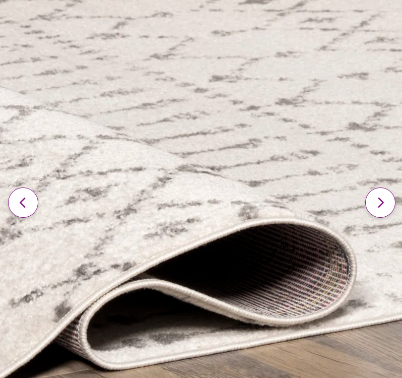 Giannini Geometric Moroccan Area Rug in Grey/ Off White, 8` x 10`