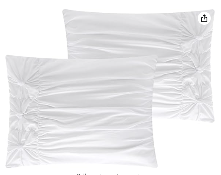 Grace Living Lilyanna Rosette 5pc Full/Queen Comforter Set, 100% Polyester Filling, White