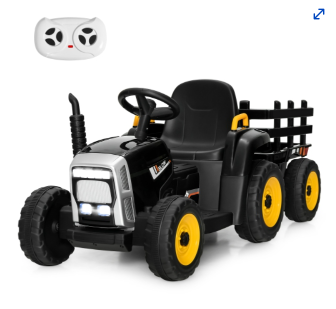 12V Ride on Tractor with 3-Gear-Shift Ground Loader for Kids 3+ Years Old, fully assembled