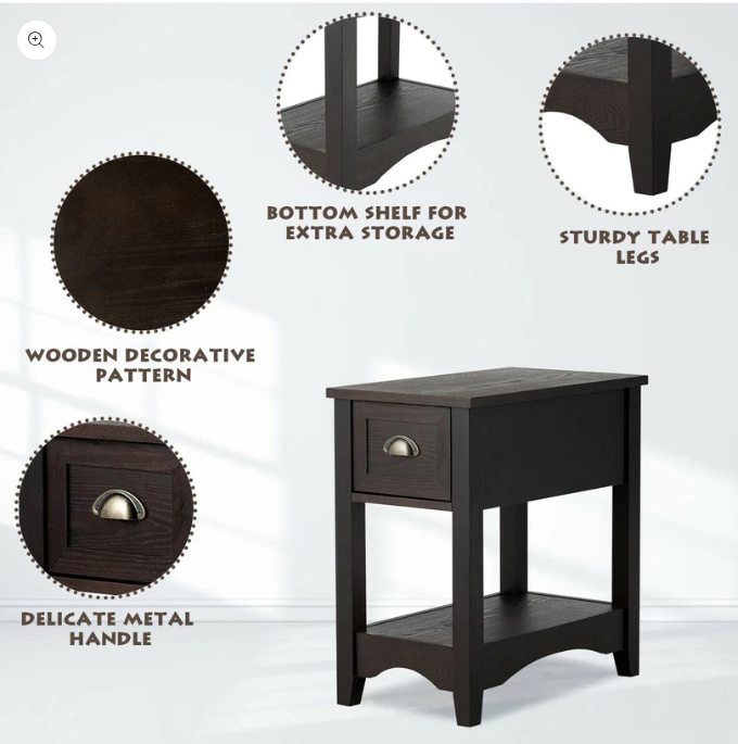 Multi Use Table Compact with Drawer, (Fully Assembled)