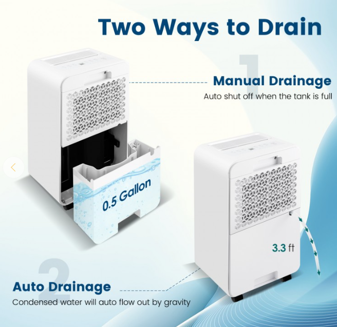 32 Pints/Day Portable Quiet Dehumidifier, up to 2500 Sq. Ft - 1 box