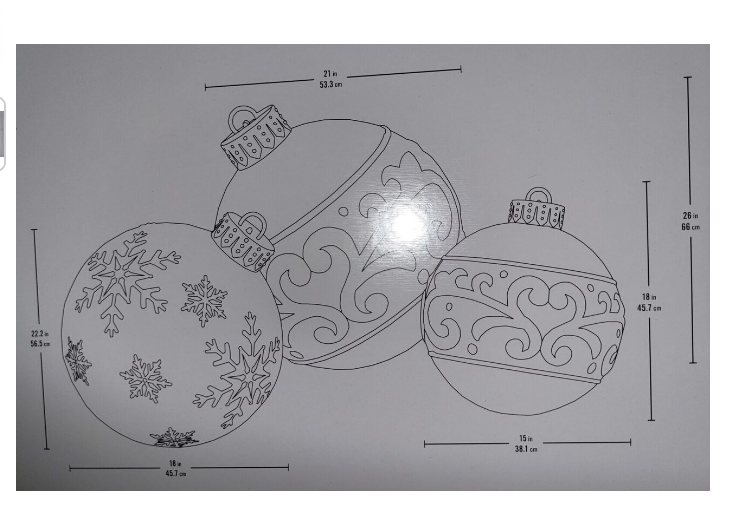 3 Piece Set, JUMBO ORNAMENTS
