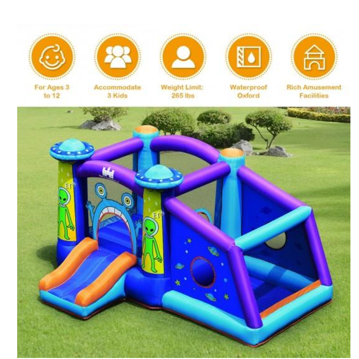Kids Inflatable Bounce House Aliens Jumping Castle, blower not included