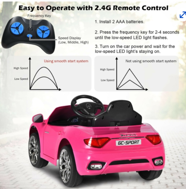 12V Kids Ride On Car Maserati Licensed w/ Remote Control& Lights