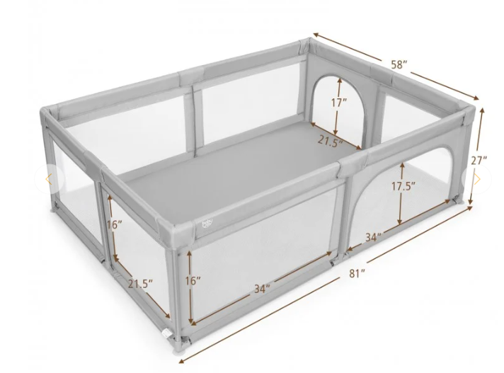 81 x 58 Inch Baby Playpen, Customer Return Special, Signs of use