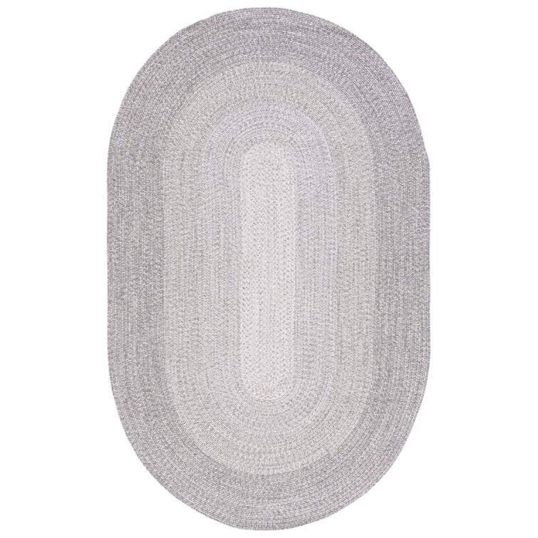 Trogdon Handmade Flatweave Performance Dark Grey/Light Grey Rug - 3 X 5 OVAL