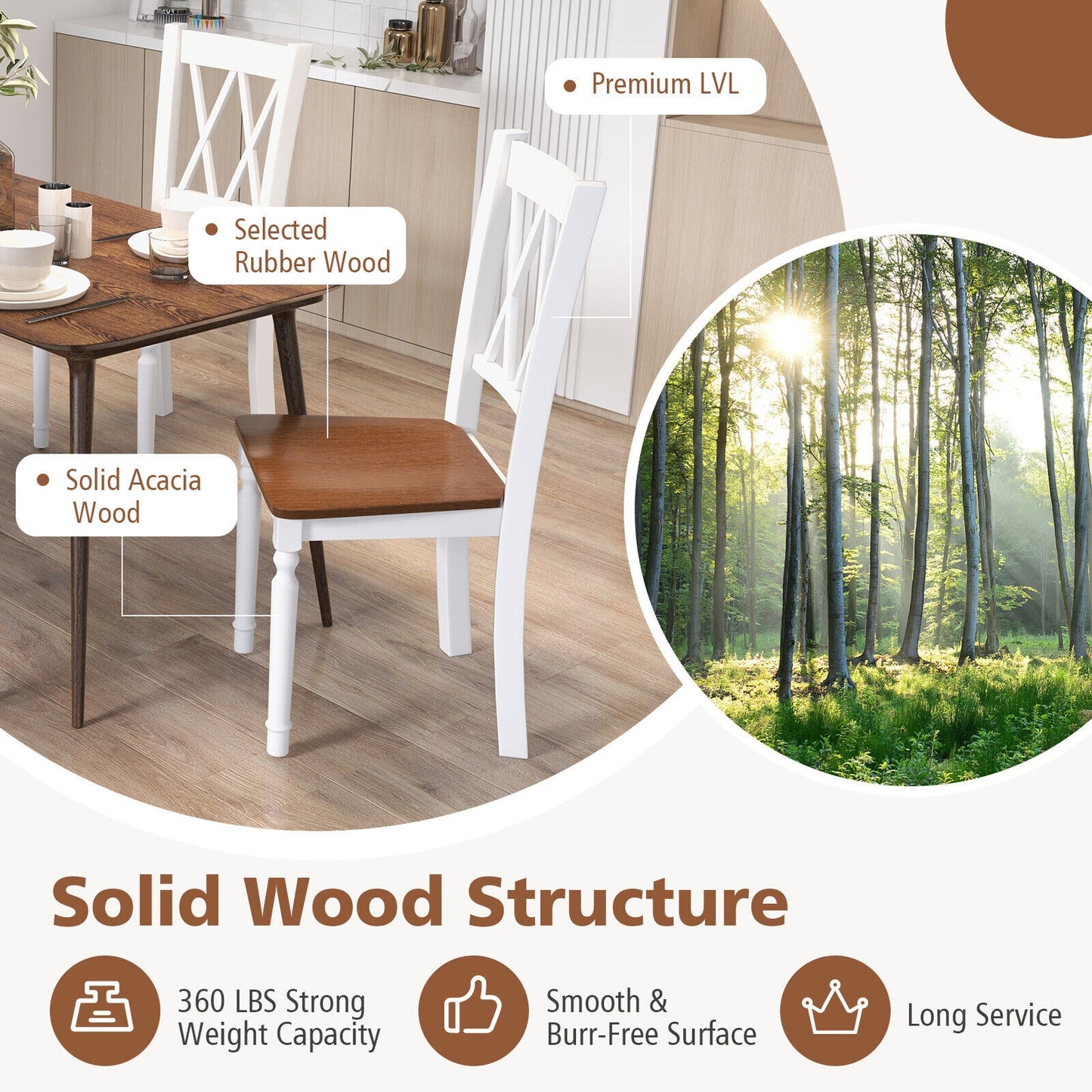 5 Piece farmhouse dining set Fully Assembled,