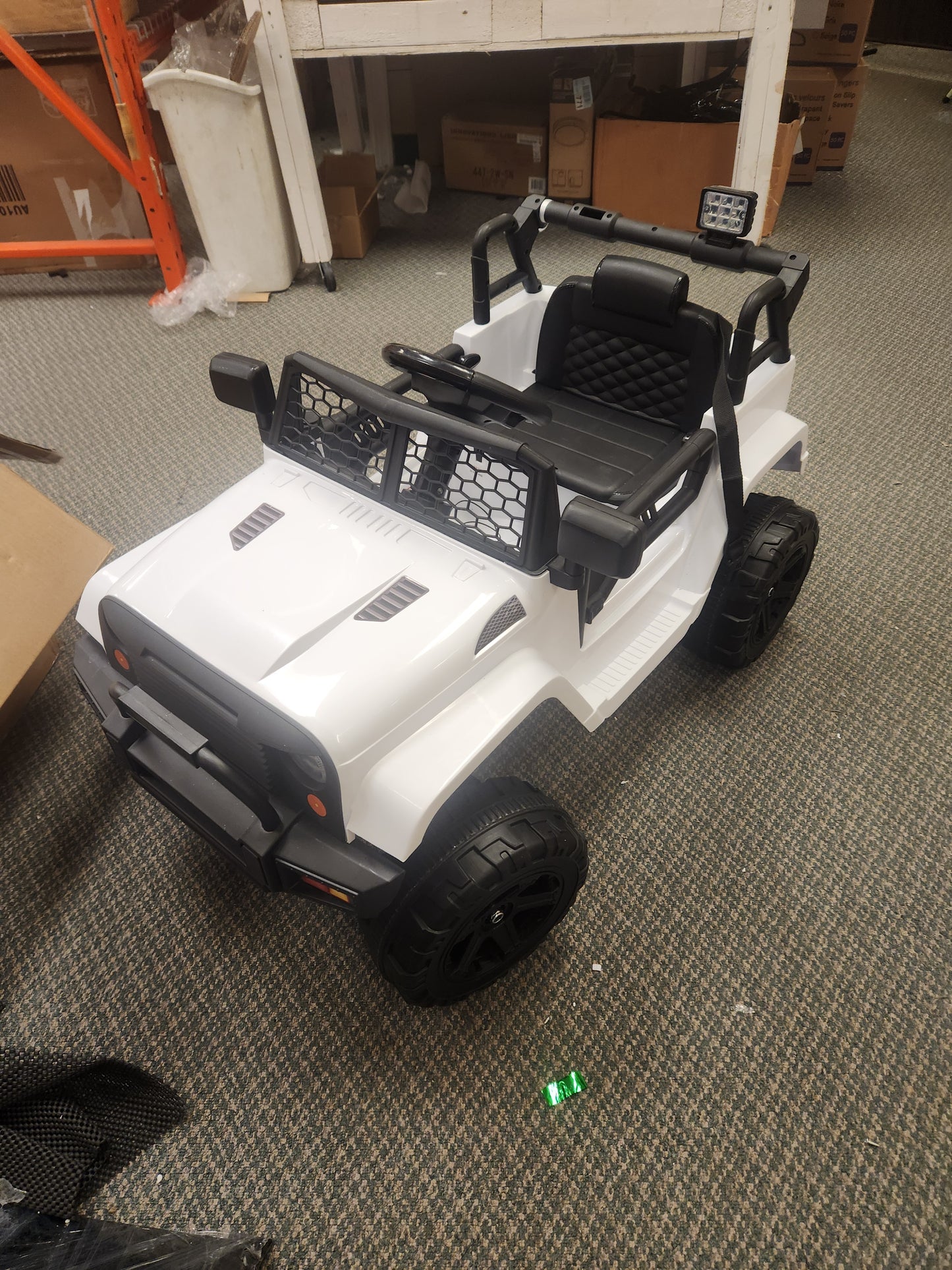 12V Kids Ride On Truck with Remote Control and Headlights-White (Customer Return - See Description))