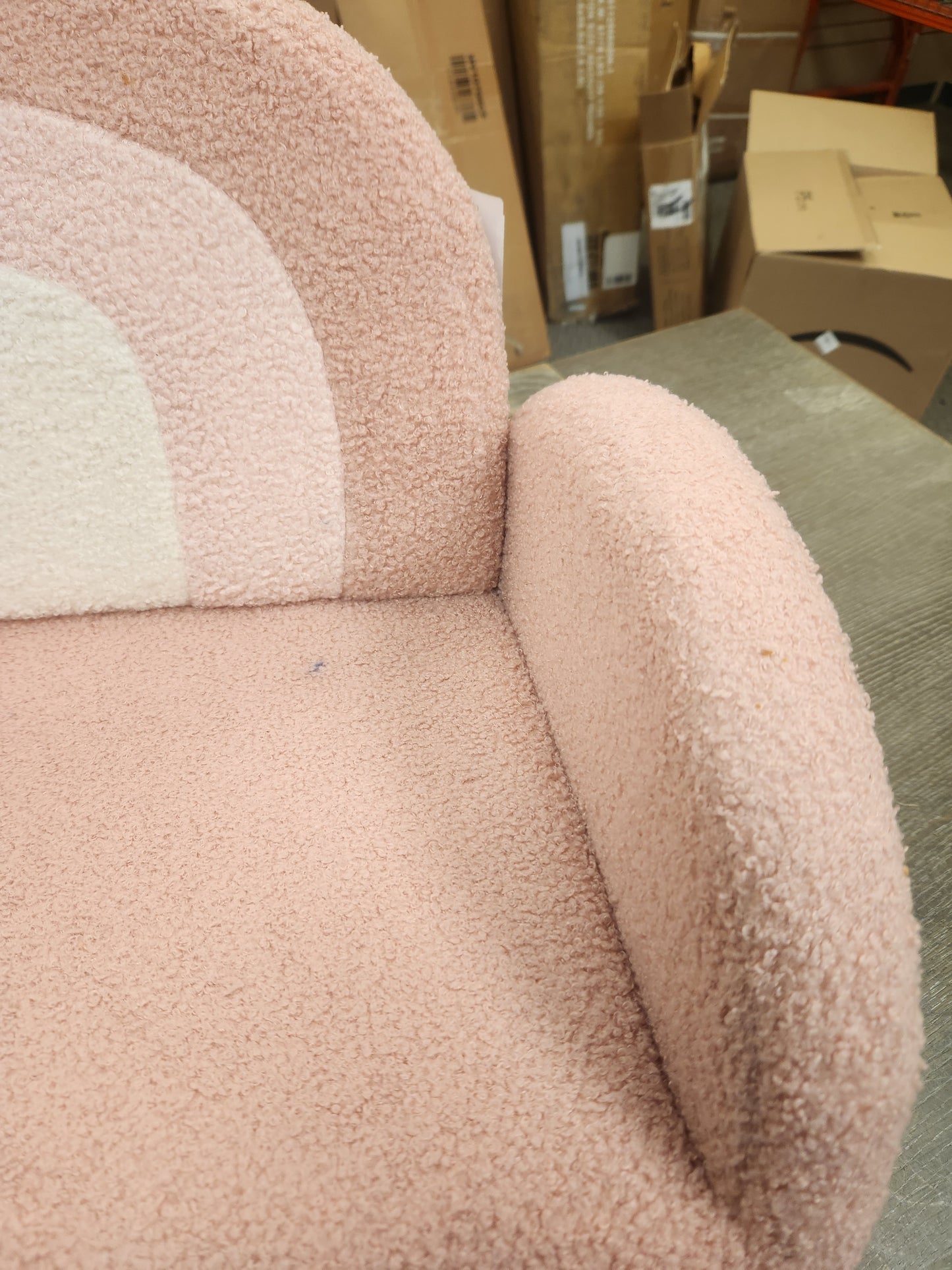 Toddler Rocking Chair with Solid Rubber Wood Frame Soft Velvet Cover-Pink (See Description)