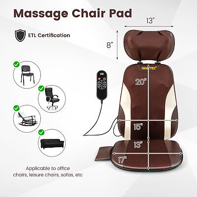 Back Massage Chair Pad Back Massage Seat Massage Cushion for Home Office, Brown