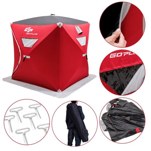 Portable 2-person Pop-up Ice Shelter Fishing Tent Shanty, reg $390.99
