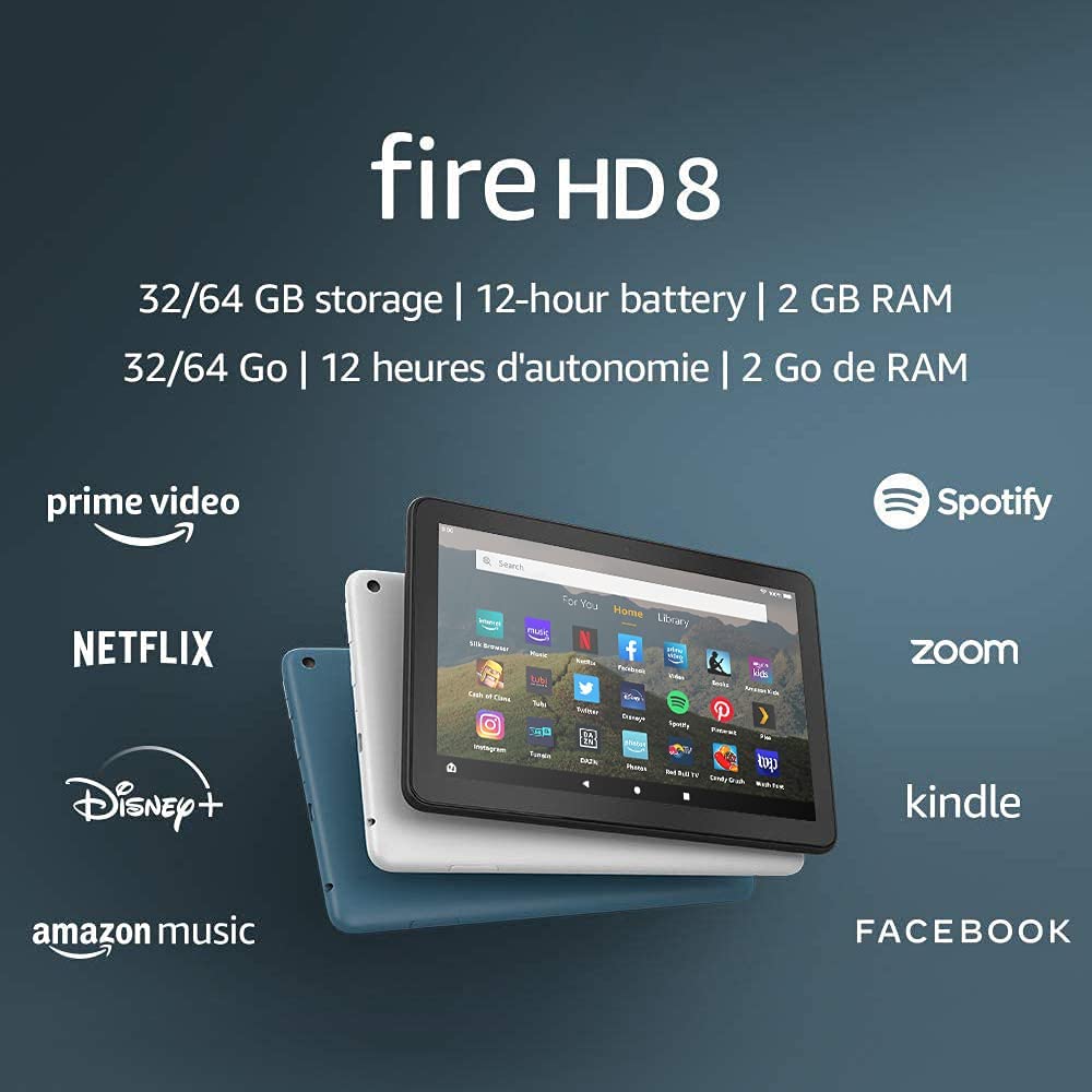 Amazon Fire Tablet, HD 8`` Screen, 32GB, Black, Open Box, Tested