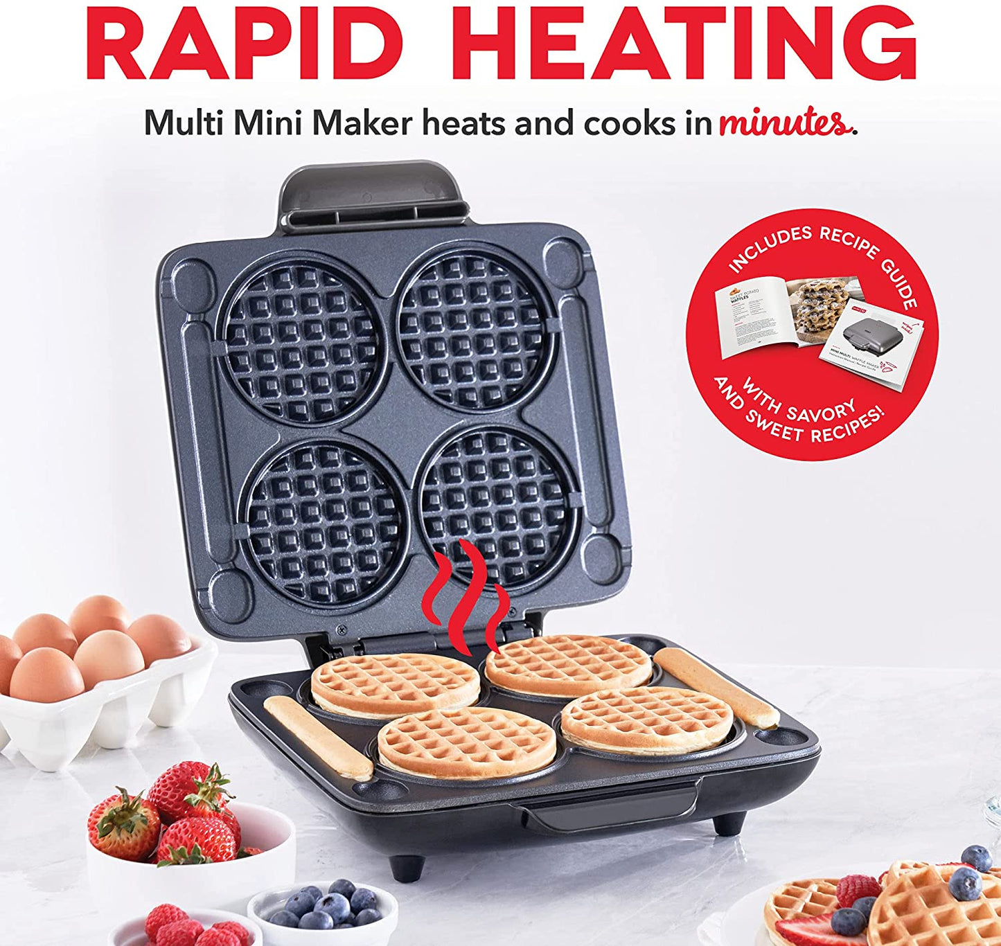 Dash Multi Mini Waffle Maker - RED