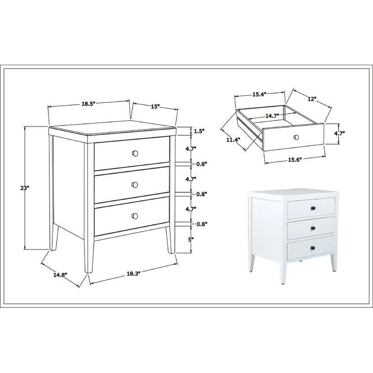 Rushville Solid + Manufactured Wood Nightstand