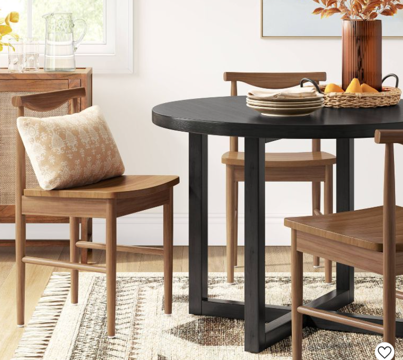 42`` All Wood Round Dining Table, scratch & dent, Black