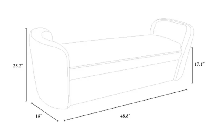 Springhill Rounded Sherpa Bench Cream