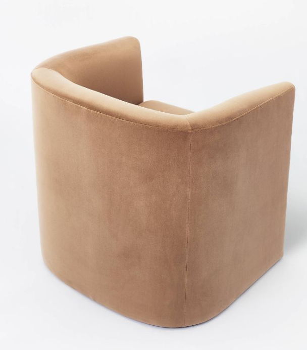 EXTRA $100 OFF, now $159.99, Barrel Accent Chair Light Brown Velvet