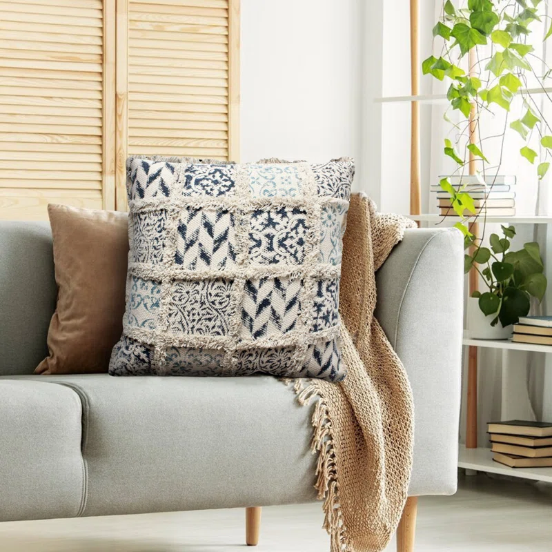 18`` Wellard Fringe Cotton Throw Pillow
