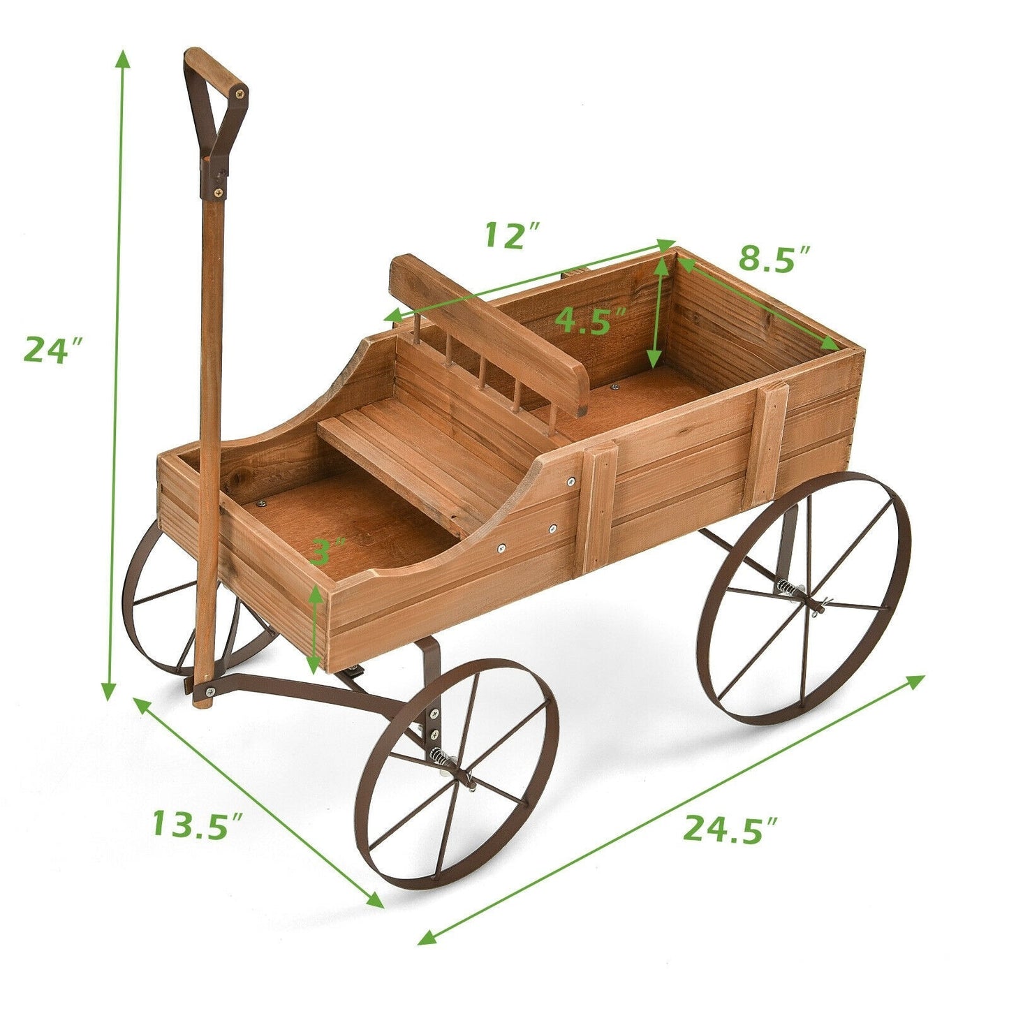 Wooden Wagon Plant Bed