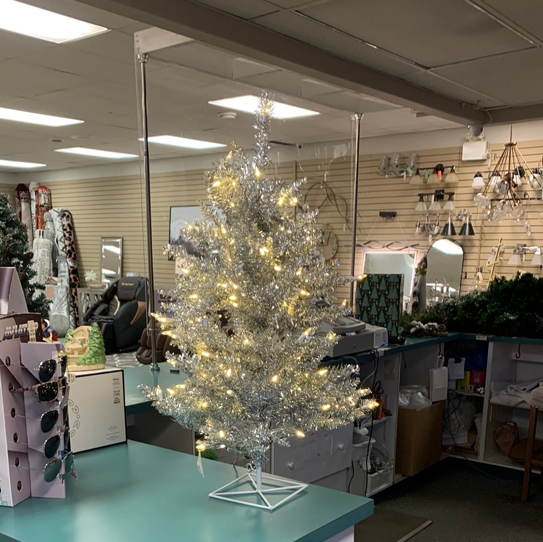 3ft, silver fir artificial Christmas tree with led lights
