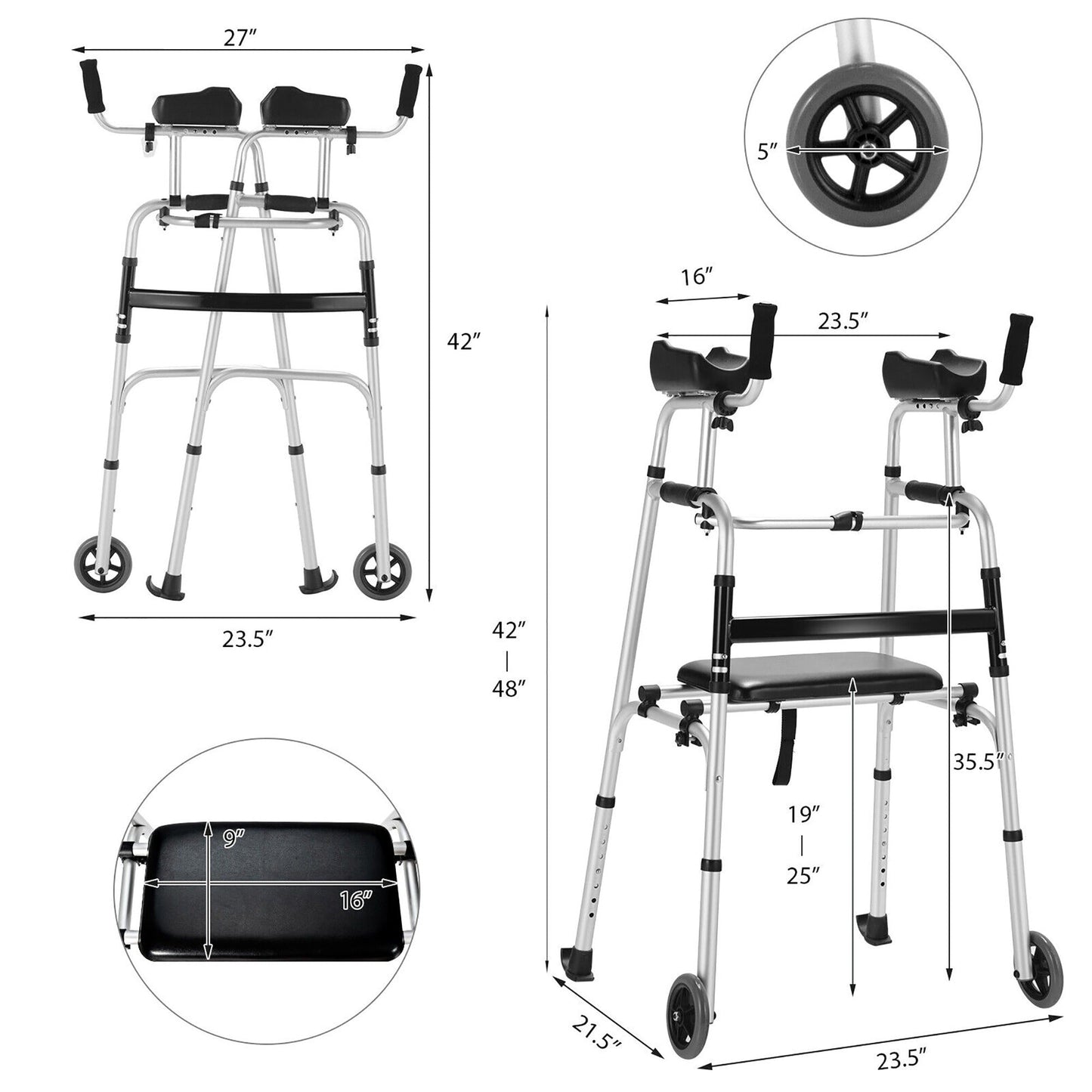 NO TAX,  Foldable Standard Walker - SP0591