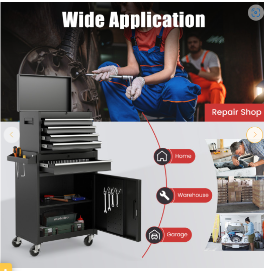 SPECIAL -40``tall, 2-in-1 Rolling Tool Chest with 5 Sliding Lockable Drawers