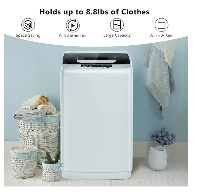 Full-Automatic Laundry Washing Machine 8.8lbs Spin Washer & Air Dryer - Customer Return