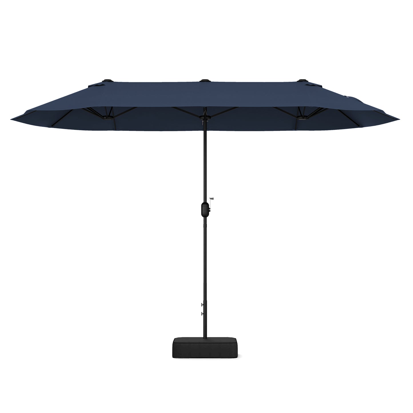 13 Feet Double-Sided Patio Twin Table Umbrella with Crank Handle-Navy (Assembled)